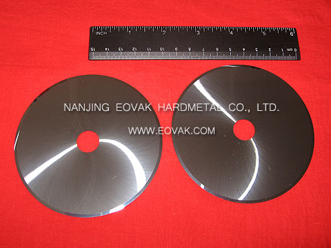 Mirror polished tungsten carbide / VHM circular knife, slitting blades, round blades for cutting tobacco / cigarette filters, tobacco rods