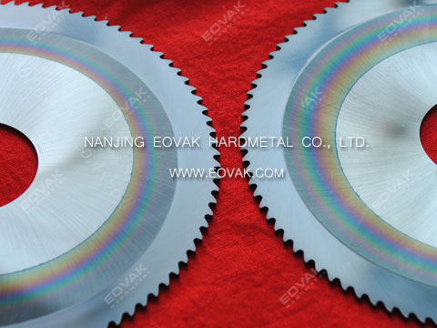 TiAlN coated cemented carbide DIN 1837 circular saw blades for slitting, cut-off steel mesh, stainless steel solid/ hollow pipes, tubes.