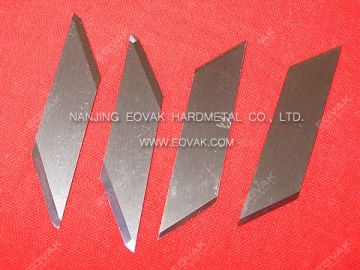 Tungsten carbide / Cemented carbide thin small slitting blades, Engraving Blades with 2 cutting edges for cutting paper, cardboard, label, film, foil, plastic, rubber
