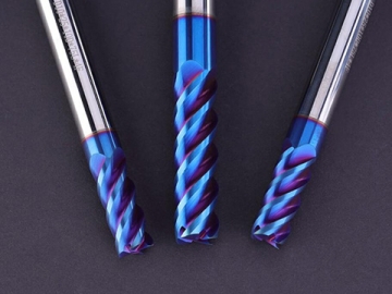 Solid carbide HRC65 Blue Nano Coated 4 flutes Square End Mills