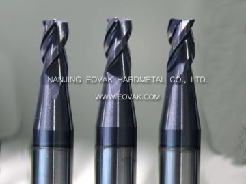 Solid carbide Nano Black AlTiN Coated 3 flutes Corner Radius Mills for Stainless Steel